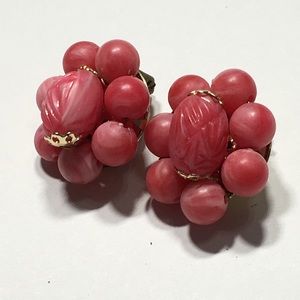 Vintage Cluster Gold Accent Earrings